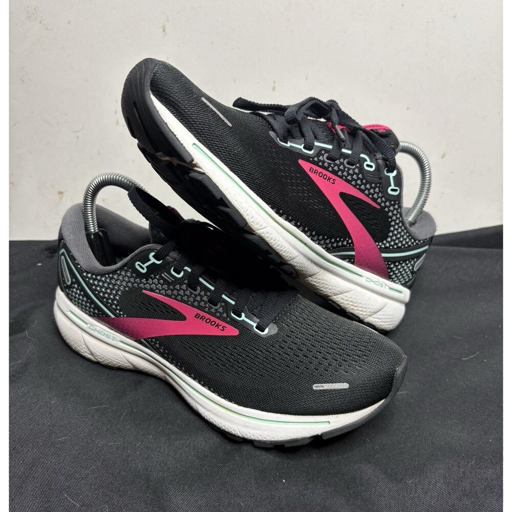 Brooks Womens Ghost 14 1203561B013 Black Running Shoes Sneakers Size 8.5 B